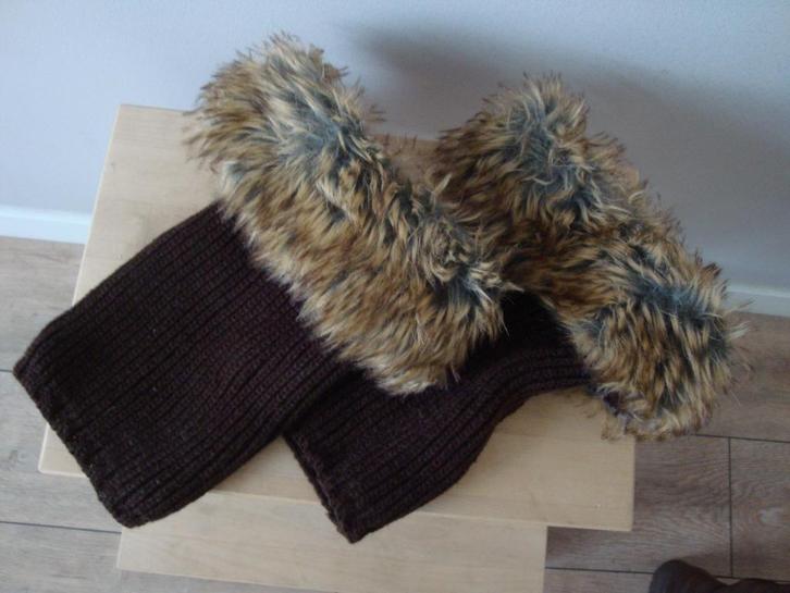 Fake fur bruine laars sokken / been warmers., Kleding | Dames, Sokken en Kousen, Zo goed als nieuw, Overige typen, Overige maten