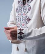 Geborduurd linnen shirt maat XXL/52, Ophalen of Verzenden, Nieuw, Wit, Ivoor of Crème, Accessoires