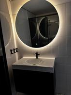 Zwart badkamer meubel incl. Spiegel, Huis en Inrichting, Zo goed als nieuw, Minder dan 100 cm, Wastafelkast, 25 tot 50 cm