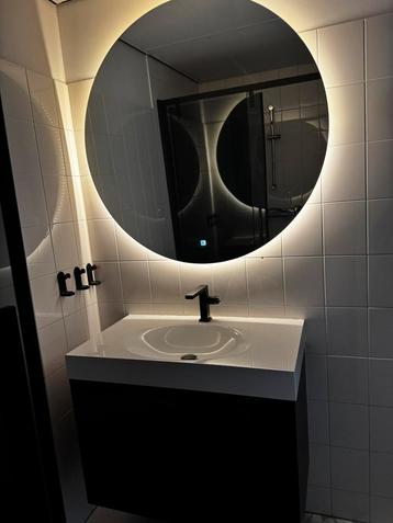 Zwart badkamer meubel incl. Spiegel