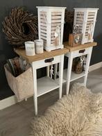 Ladekastjes Nachtkastjes Wit & Wagondel Wood & Tuigleer, Huis en Inrichting, Kasten | Ladekasten, Ophalen of Verzenden, Zo goed als nieuw