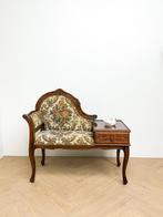 Antiek vintage oud telefoonbankje, gossip bench, bloemen,, Antiek en Kunst, Antiek | Meubels | Stoelen en Banken, Ophalen