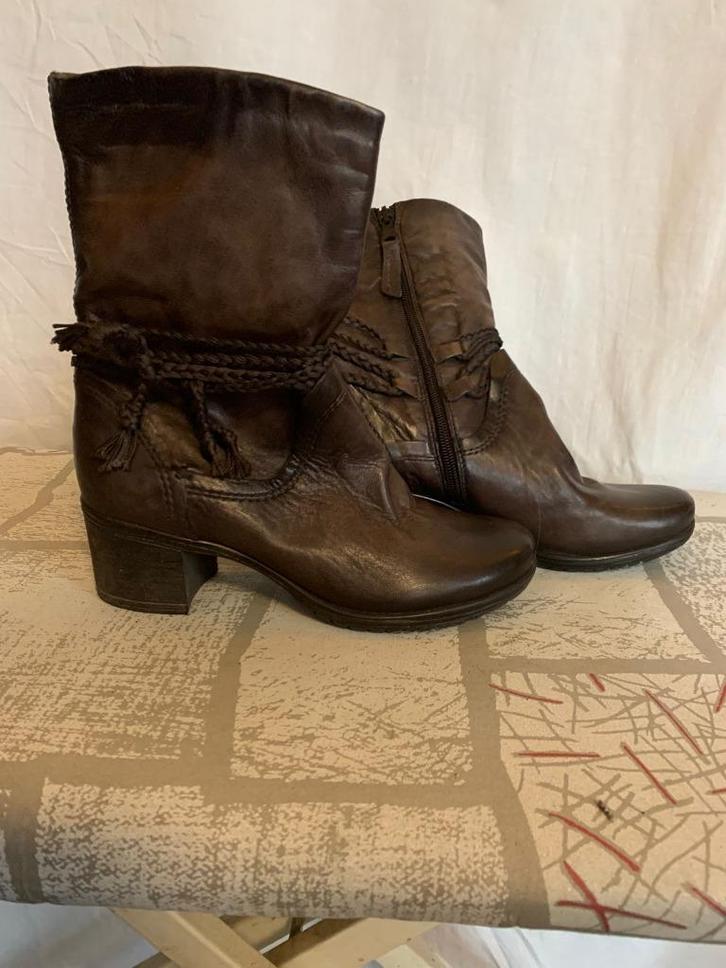 Gave donkerbruine leren laarzen. NIEUW Mt 37. Merk Mjus, Kleding | Dames, Schoenen, Nieuw, Hoge laarzen, Bruin, Ophalen of Verzenden