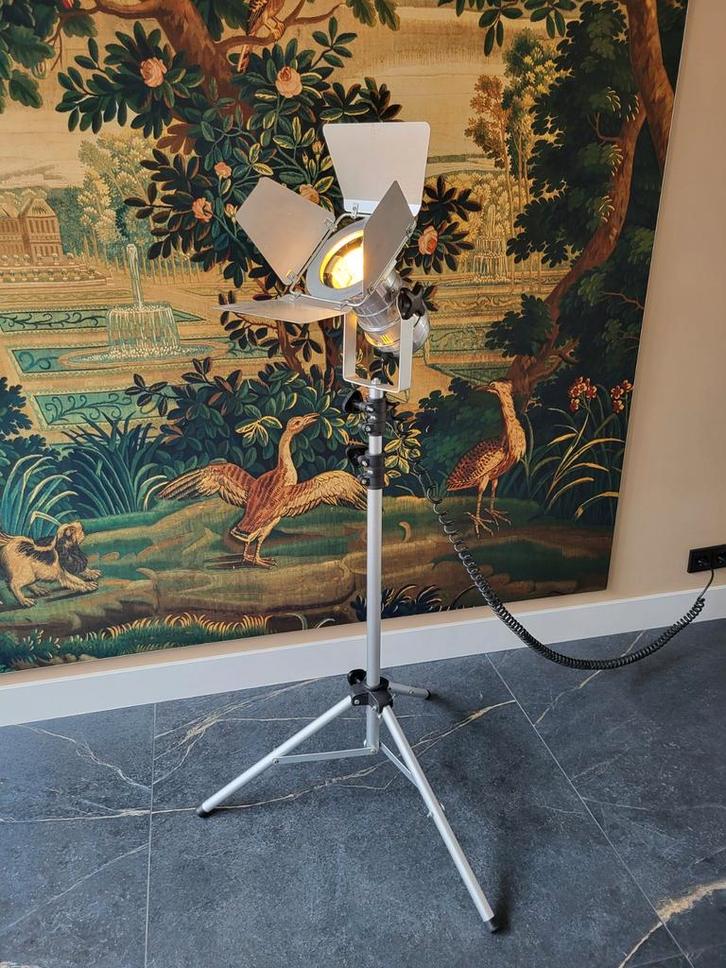 Vintage Theaterlamp met Statief, Antiek en Kunst, Antiek | Lampen, Ophalen of Verzenden
