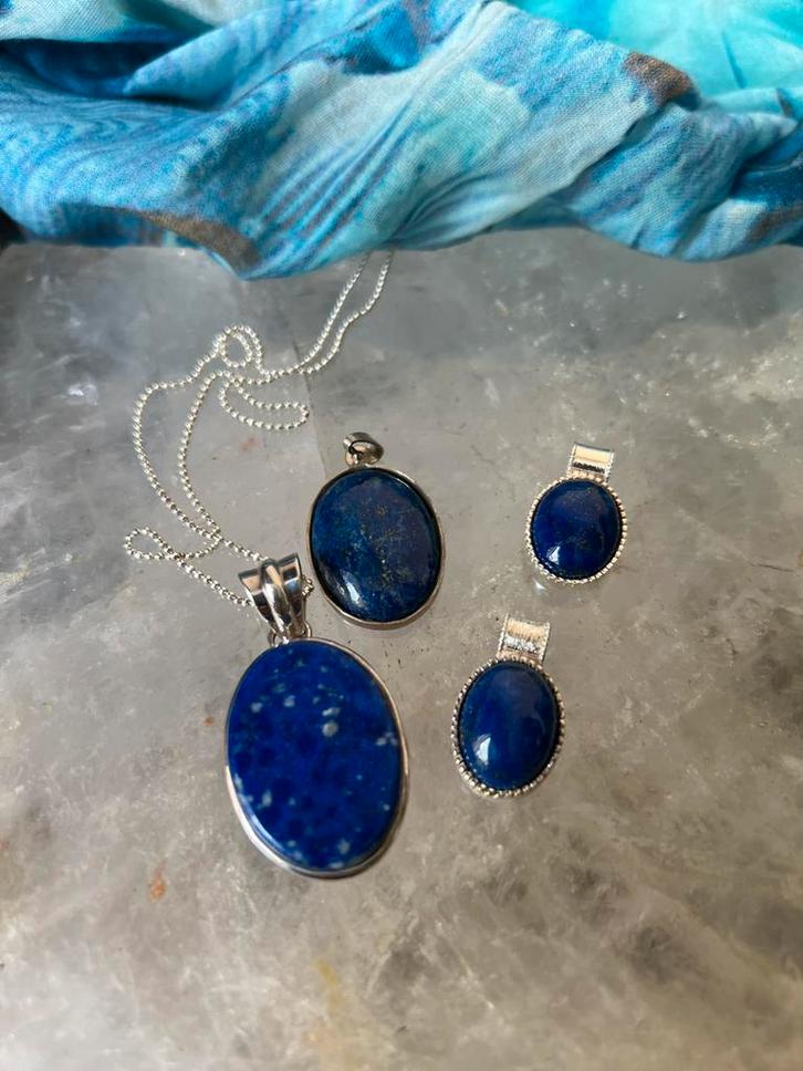 Lapis lazuli hanger beschermt intuïtie wisdom inzicht magie, Sieraden, Tassen en Uiterlijk, Oorbellen, Nieuw, Zilver, Blauw, Met edelsteen