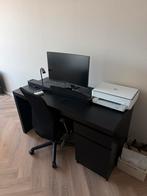 IKEA Malm bureau - zwart, Huis en Inrichting, Bureaus, Ophalen, Gebruikt