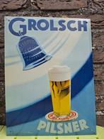 Zeldzaam reclamebord Grolsch gesigneerd door Jacob Jansma, Verzamelen, Biermerken, Ophalen of Verzenden, Nieuw, Reclamebord, Plaat of Schild