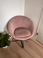 Roze velvet stoel rond, Huis en Inrichting, Fauteuils, Ophalen, Zo goed als nieuw