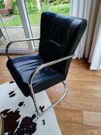 Deense design vintage fauteuil zwart leer, chroom KEBE, Huis en Inrichting, Ophalen, Vintage industrieel design, Zo goed als nieuw