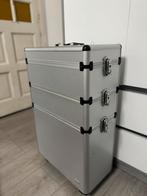 Kapperskoffer met Scharen & Spullen, Ophalen, Gebruikt, Grijs, Met slot