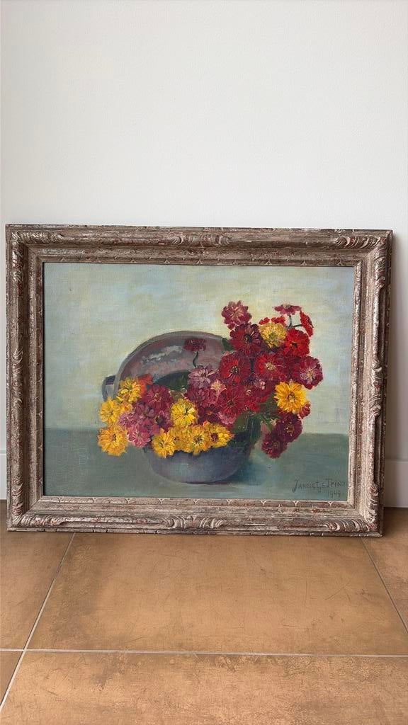 Schilderij Bloemstilleven Jannetje Prins (1893-1980), Ophalen