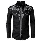 Cowboy overhemd 3 / zwart western heren mannen line dance, Kleding | Heren, Overhemden, Verzenden, Nieuw, Zwart