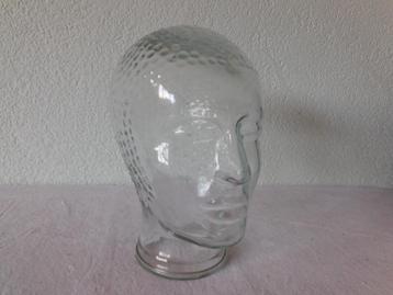 Vintage glazen hoofd voor pruik, hoed of koptelefoon, hg 24, beschikbaar voor biedingen