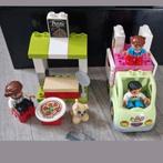 Duplo Pizza kraam 10927 & IJswagen 10586, Ophalen, Zo goed als nieuw, Complete set, Duplo