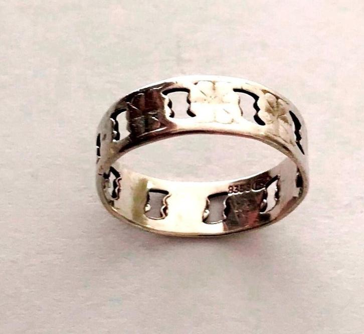 Prachtige 835 zilveren opengewerkte filigrain ring, Sieraden, Tassen en Uiterlijk, Antieke sieraden, Ring, Zilver, Verzenden