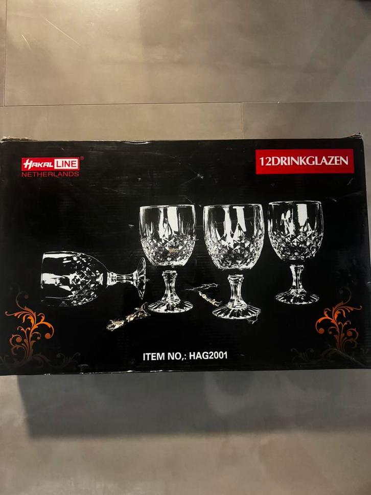 12 Luxe Drinkglazen – Nieuw in Doos (Ongebruikt), Verzamelen, Glas en Borrelglaasjes, Zo goed als nieuw, Overige typen, Ophalen of Verzenden