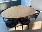 Slowwood Grut 2 Stien Eettafel - Rust Frame -Organische vorm, Ophalen, 150 tot 200 cm, Eikenhout, Zo goed als nieuw