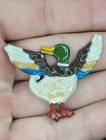 vintage mooie broche wilde eend Tin 93% beschikbaar voor biedingen