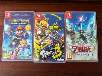 SWITCH ZELDA SKYLARD SWORD, SPLATOON 3 EN MARIO + RABBIDS beschikbaar voor biedingen