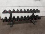 Life Fitness Vaste Rubberen Dumbells 2kg t/m 20kg +Opbergrek, Sport en Fitness, Fitnessmaterialen, Ophalen, Zo goed als nieuw