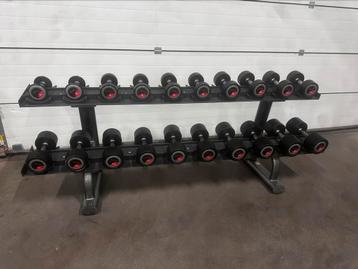 Life Fitness Vaste Rubberen Dumbells 2kg t/m 20kg +Opbergrek beschikbaar voor biedingen