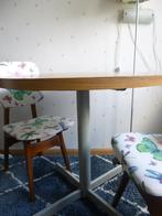 vintage ronde tafel, 2vintage stoeltjes, van Teeffelen, lamp, Huis en Inrichting, Tafels | Bijzettafels, Overige materialen, Rond