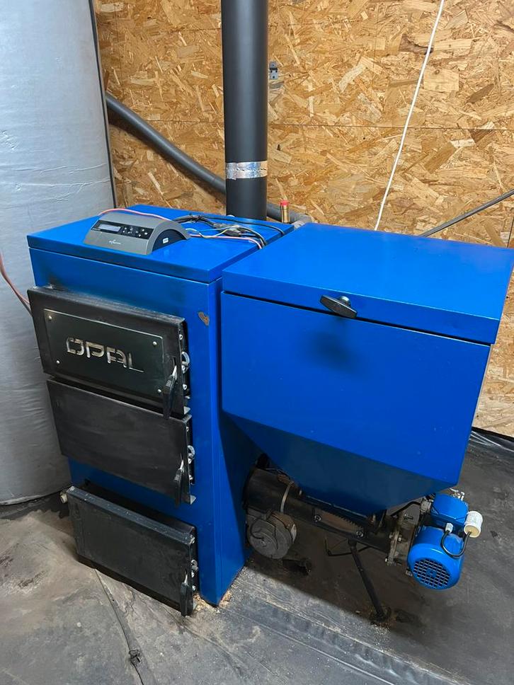 Pelletkachel palletkachel pelletketel opal domo 12-20kw, Huis en Inrichting, Kachels, Zo goed als nieuw, Pelletkachel, Overige brandstoffen