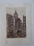 ets Nicolaaskerk vanuit Oudezijds Kolk Amsterdam A. Boon, Antiek en Kunst, Kunst | Etsen en Gravures, Verzenden