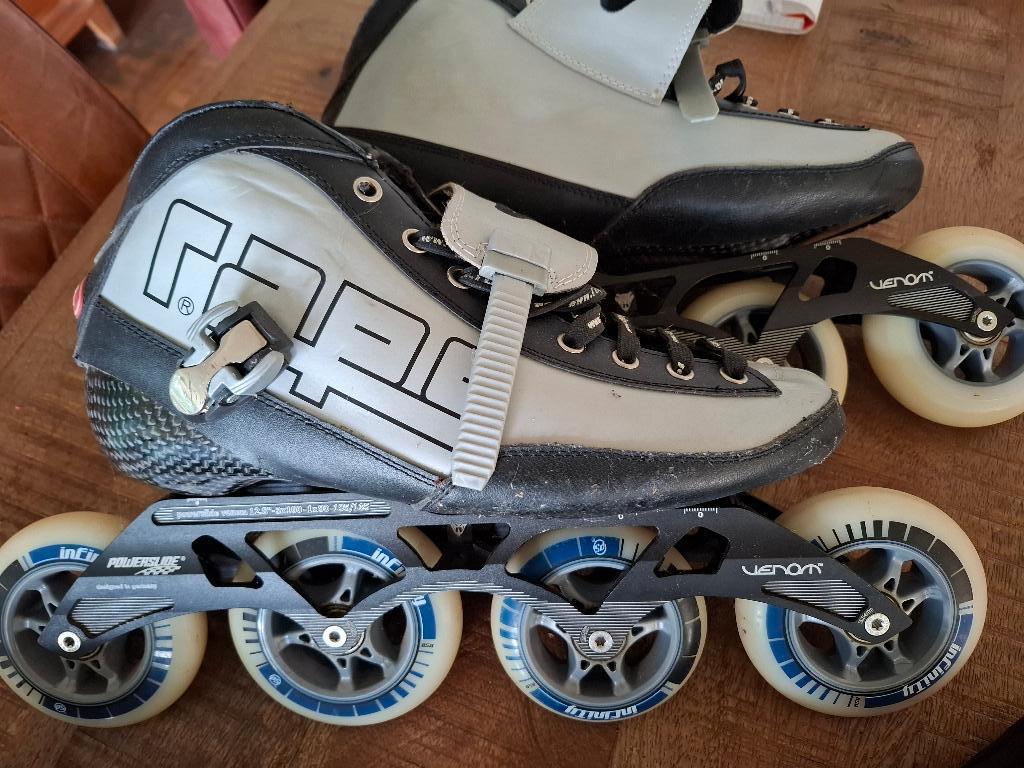 Raps skeelers plus powerslide frame maat 44, Sport en Fitness, Skeelers, Gebruikt, Heren, Ophalen of Verzenden, Inline skates 4 wielen
