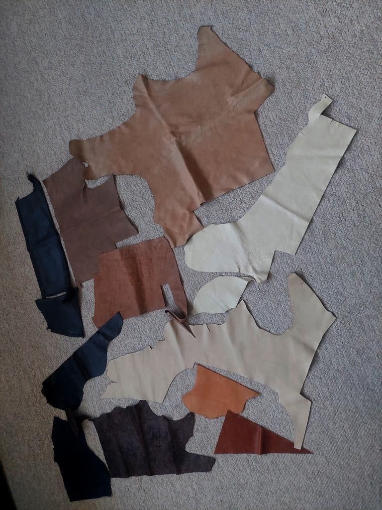 Restanten leer, Hobby en Vrije tijd, Stoffen en Lappen, Overige kleuren, Ophalen of Verzenden, 30 tot 120 cm, Katoen