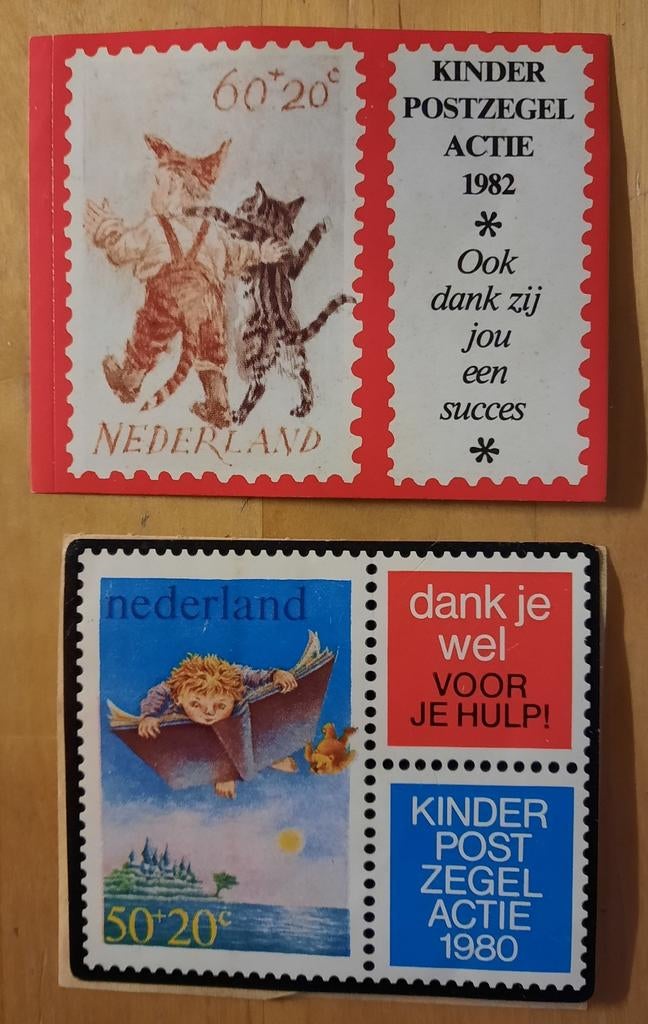 Kinderpostzegel Stickers 1980 en 1982 - Nederland, Ophalen of Verzenden, Meerdere stickers