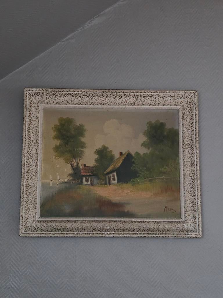 Piet Mees - Landschap, Antiek en Kunst, Kunst | Schilderijen | Klassiek, Ophalen of Verzenden