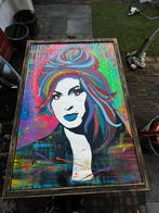 Uniek Mega Groot Amy Winehouse Kunstwerk op Hout - Ruige Loo, Antiek en Kunst, Ophalen of Verzenden