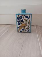 Antieke Perzische flesvaas, handbeschilderd met een vogel en, Ophalen of Verzenden
