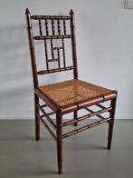 vintage bamboe houten webbing eetkamer-stoel van Faberge, Huis en Inrichting, Stoelen, Ophalen, Bruin, Gebruikt, Vintage design