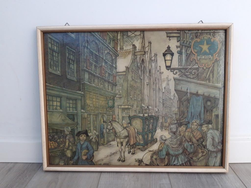 Anton Pieck - Originele prent 1e repro kalender uitgave, Ophalen of Verzenden