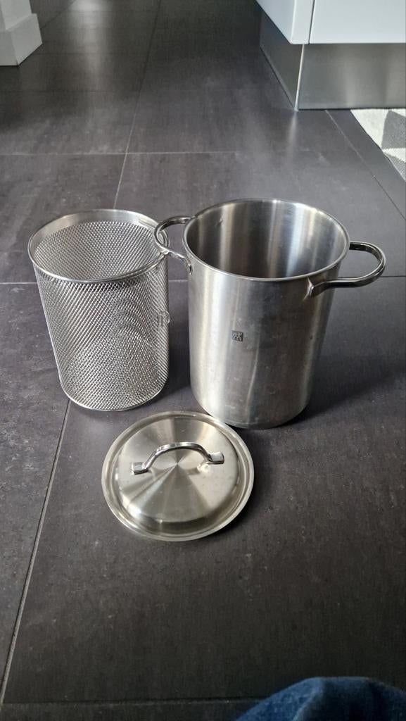 ZWILLING RVS Kookpan met Vergiet en Deksel, Kookpan of Snelkookpan, Gebruikt, Ophalen of Verzenden, Rvs