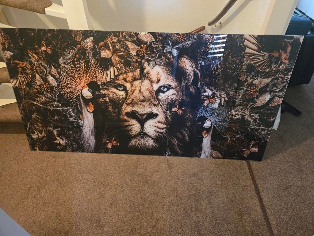 Prachtige Leeuw & Pauw Wanddecoratie, Antiek en Kunst, Kunst | Schilderijen | Modern, Ophalen