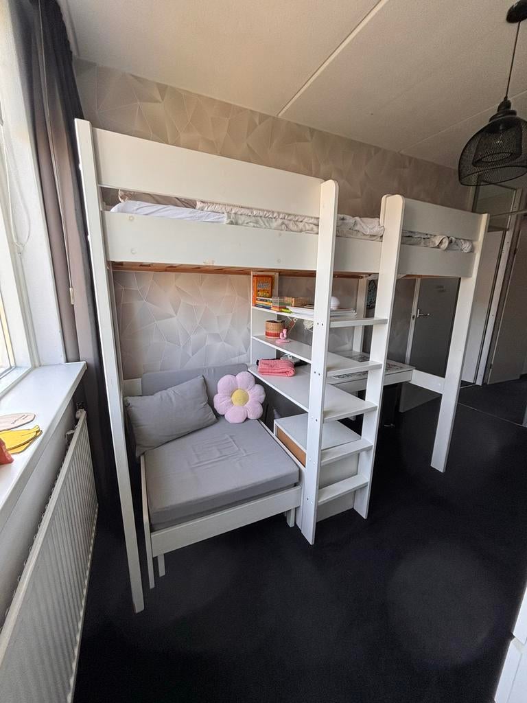 NOUS Kids Robin Hoogslaper met bureau en logeerbed, Eenpersoons, 160 tot 180 cm, Nieuw, Ophalen of Verzenden