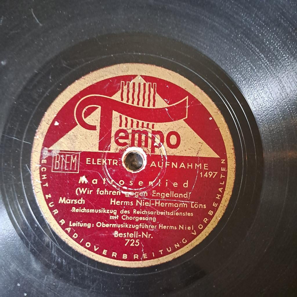 ww2 bakkeliete muziek plaat, Verzamelen, Ophalen, Amerika