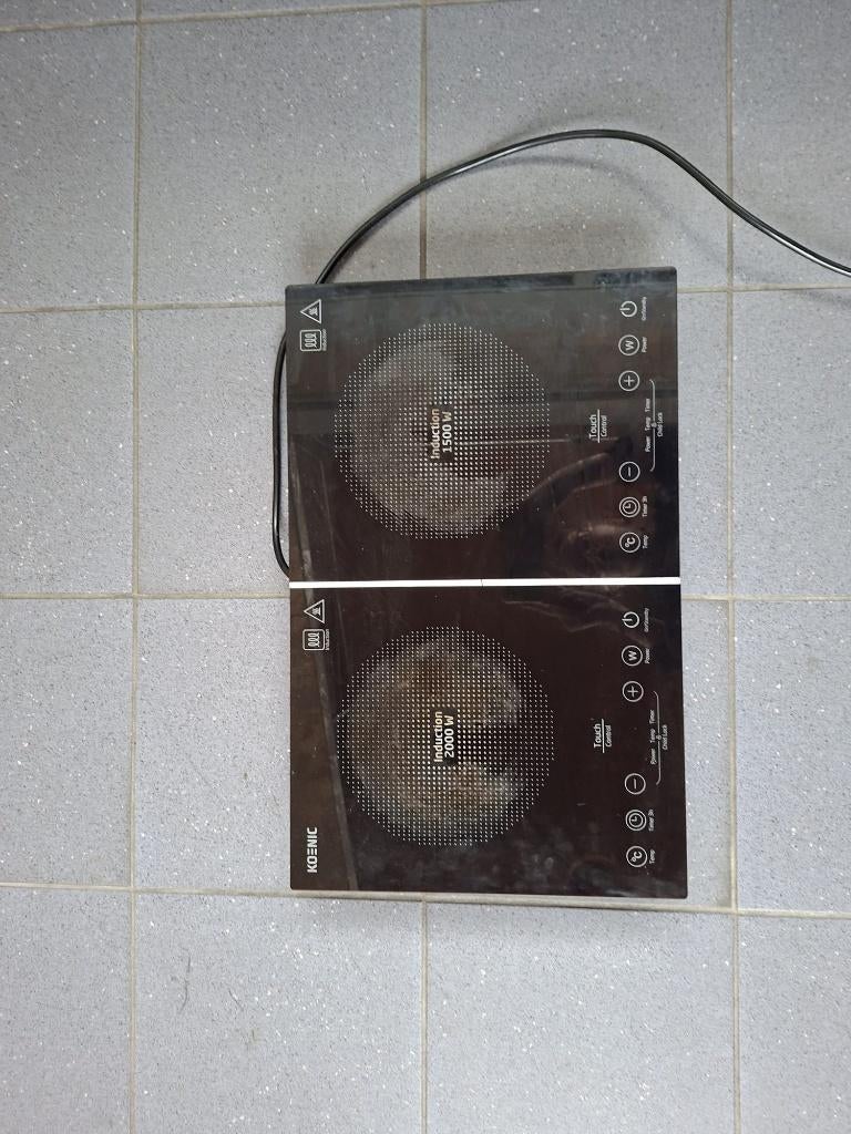 Dubbele Koenic inductiekookplaat, Ophalen, 4 kookzones, Zo goed als nieuw, Inductie