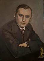 Portret Alexander Aljechin 61x75 cm olie op paneel, Ophalen of Verzenden