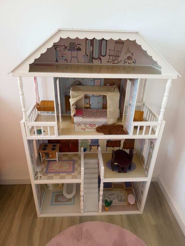Barbiehuis poppenhuis te koop!, Ophalen, Zo goed als nieuw, Poppenhuis