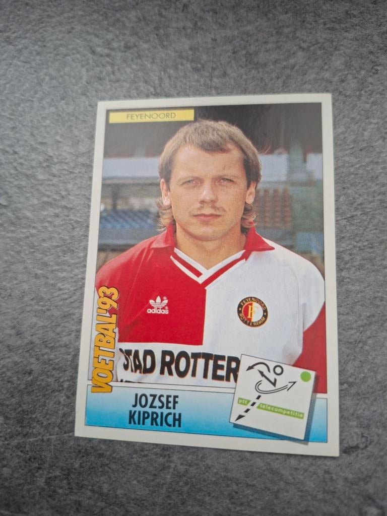 Panini sticker Voetbal 93. Speler Jozsef Kiprich Feyenoord., Verzenden, Zo goed als nieuw, Sticker