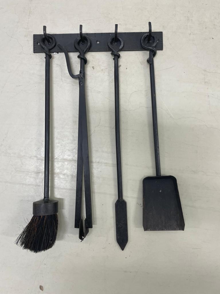 Gietijzeren haardset 5-delig vintage, Ophalen, Metaal, Gebruikt, Brocante