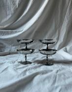 Vintage Franse RVS elegante ijscoupes | inox | set van 4, Ophalen, Overige materialen, Overige stijlen, Overige typen