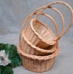 3 manden set paasmandjes Pasen rieten mandjes strooimand, Ophalen of Verzenden, Nieuw, Rond, Riet