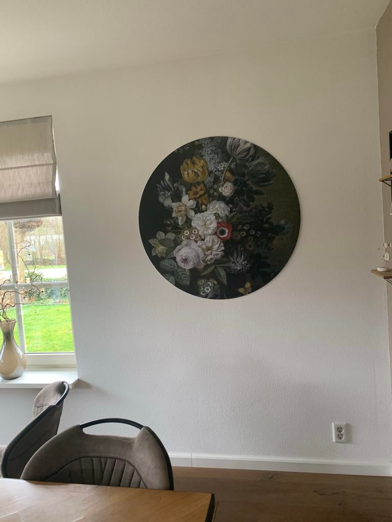 Muurcirkel bloemen 100 cm, Ophalen, Zo goed als nieuw