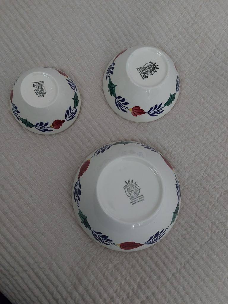 Drie Boerenbont schaaltjes en een ovale schaal, Huis en Inrichting, Keuken | Servies, Ophalen of Verzenden