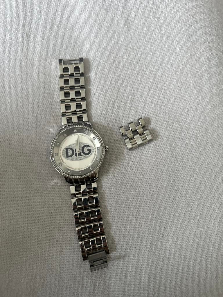 D&G dameshorloge met stalen band, Sieraden, Tassen en Uiterlijk, Horloges | Dames, Gebruikt, Staal, Polshorloge, Ophalen of Verzenden